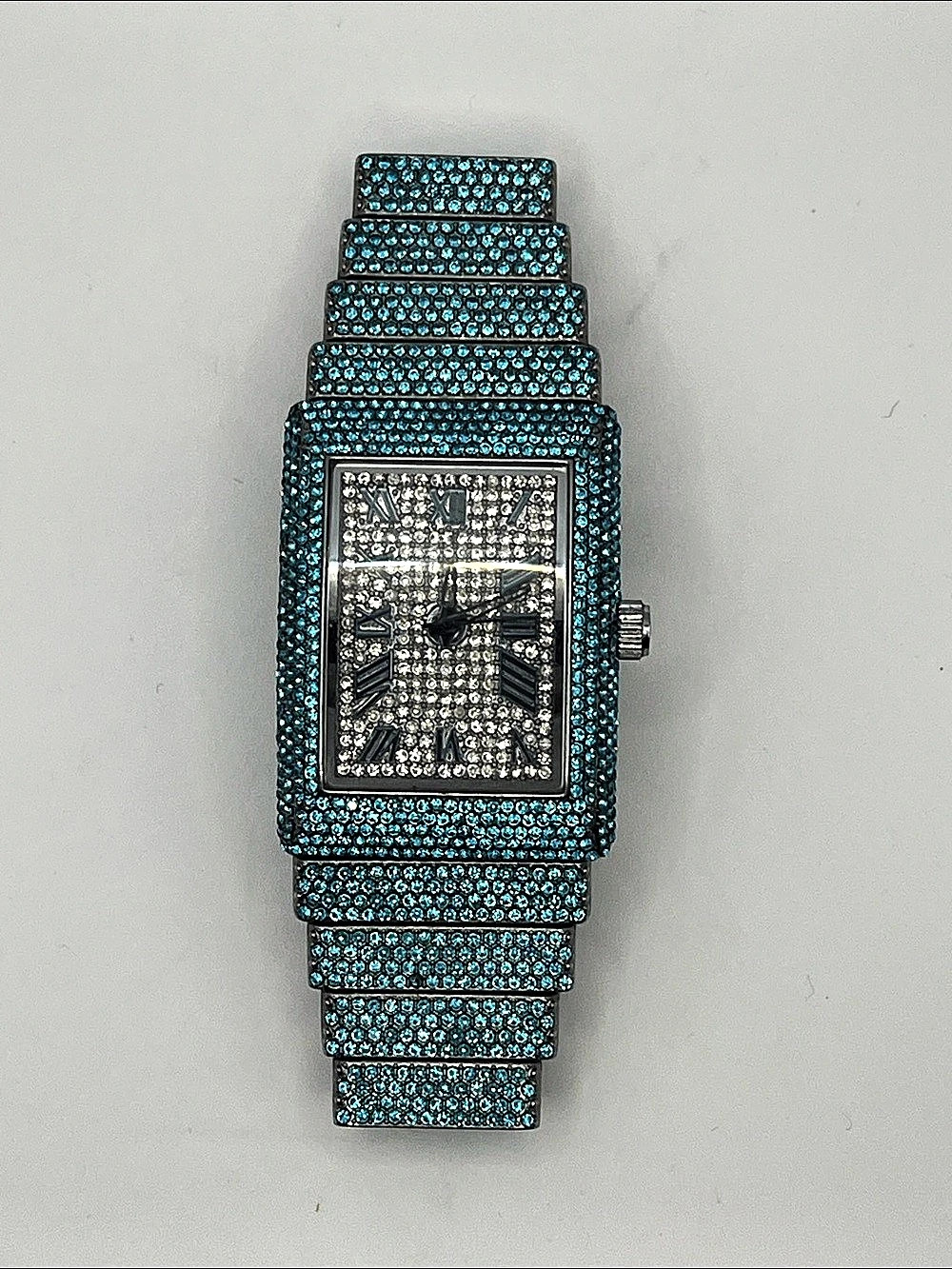 Rectangular crystal watch Blue Crystal Watch